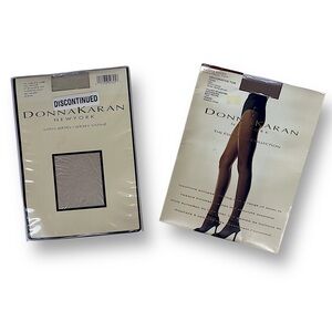 Donna Karan Sheer Pantyhose Lot Satin Jersey Essentials Vintage NIP